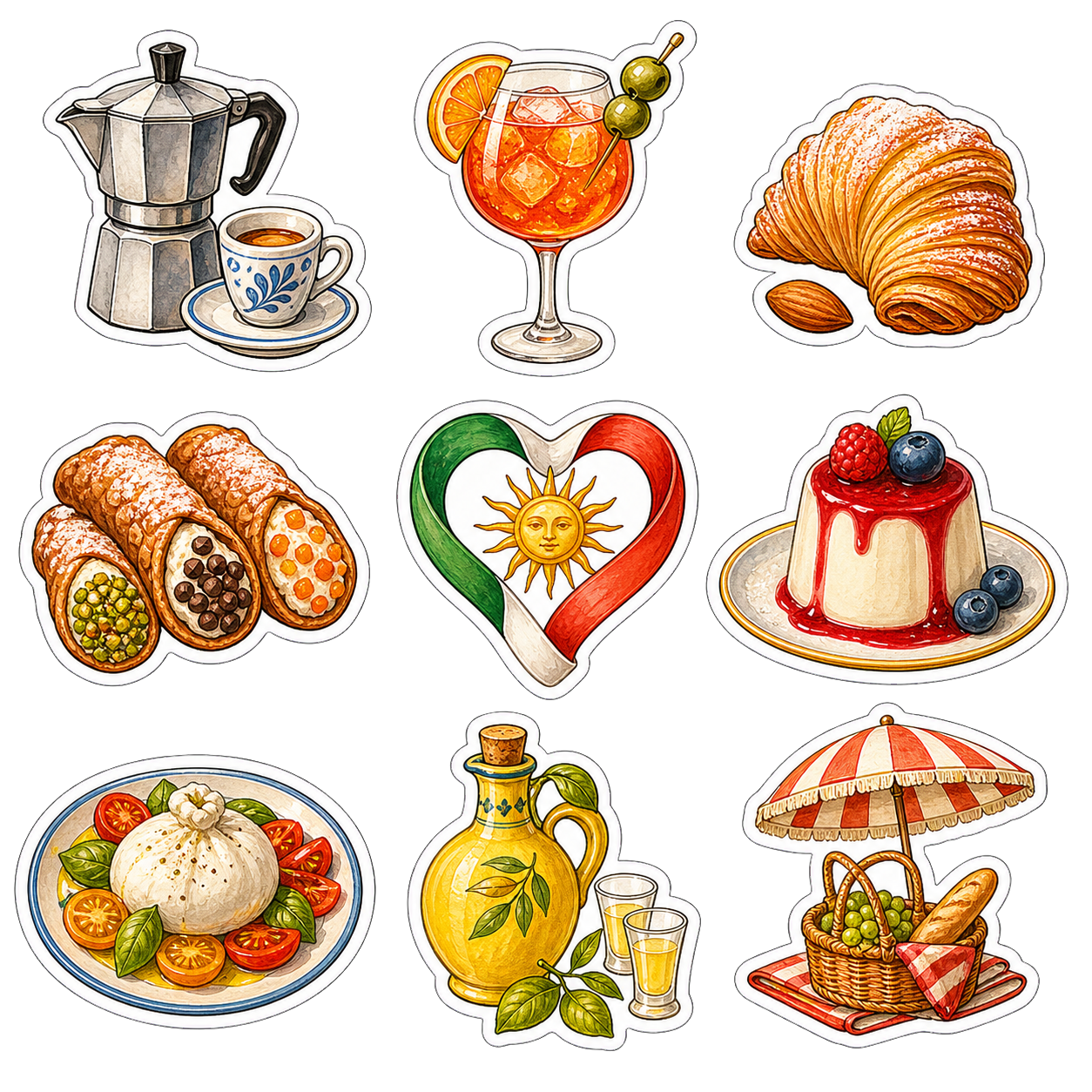 Taste of Italy Food & Lifestyle Sticker Pack