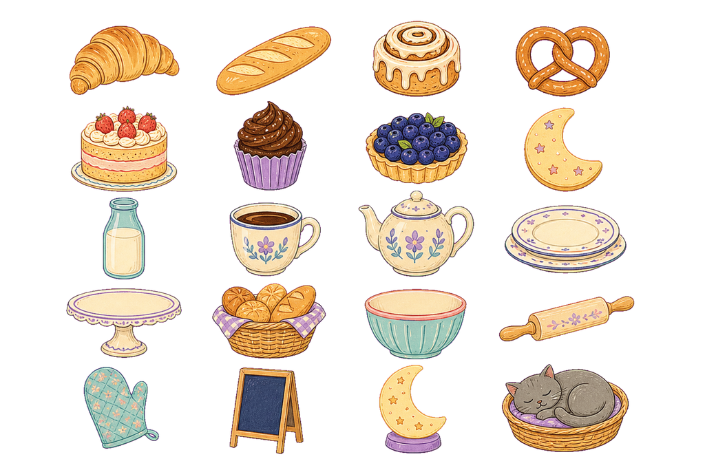 Moonlight Bakery Counter Sticker Pack
