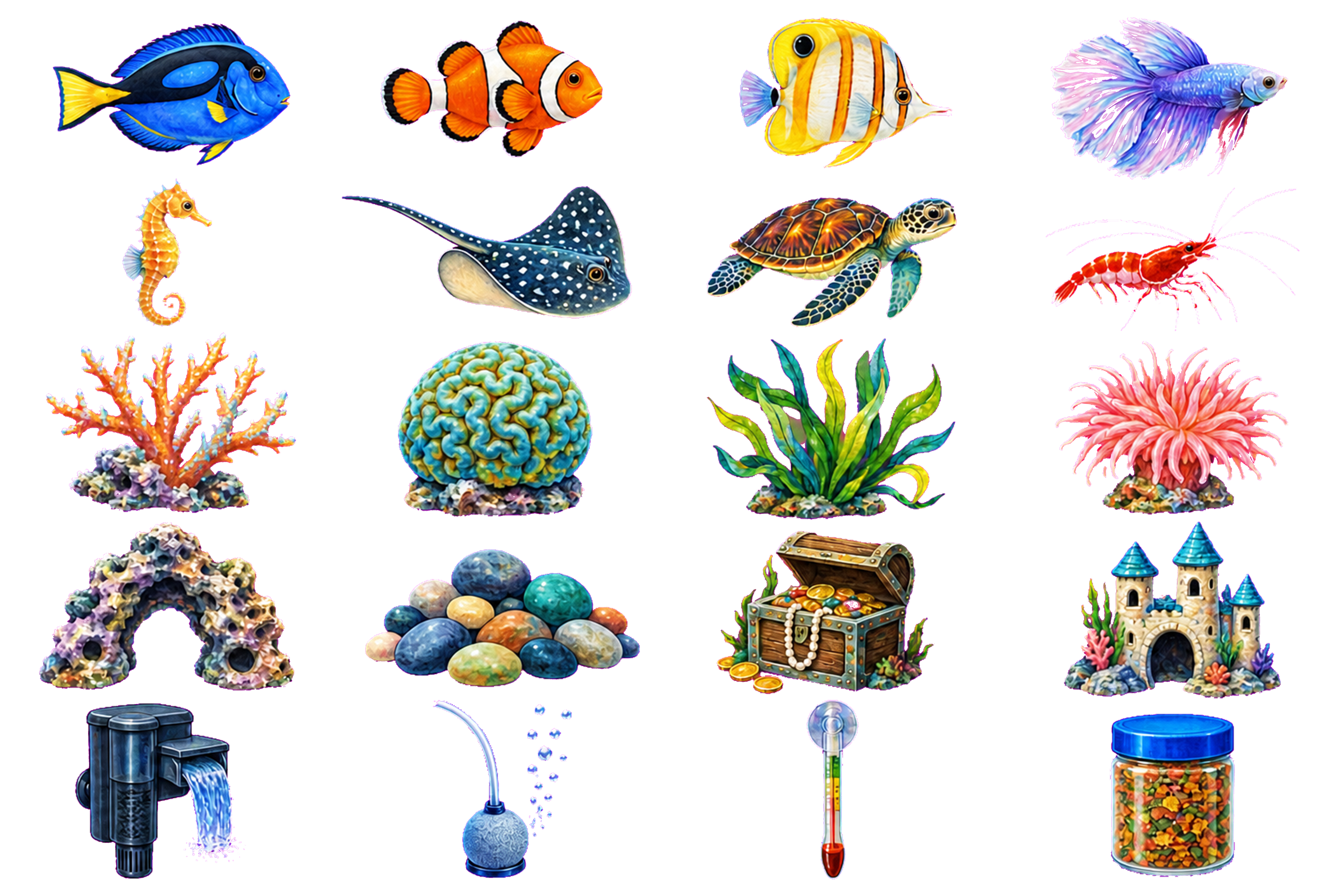 Enchanted Aquarium Cabinet Sticker Pack