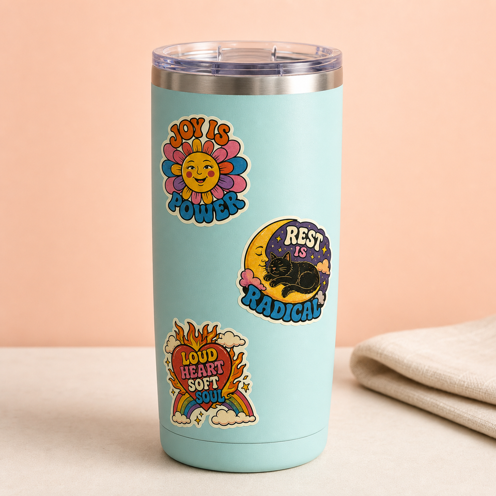 Groovy Self-Love & Positive Vibes Sticker Pack