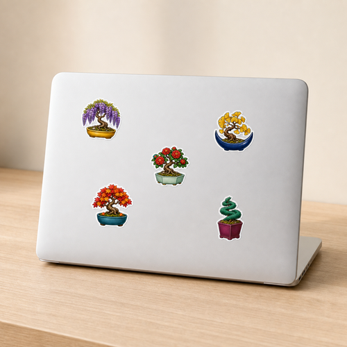Beautiful Bonzai & Miniature Trees Sticker Pack