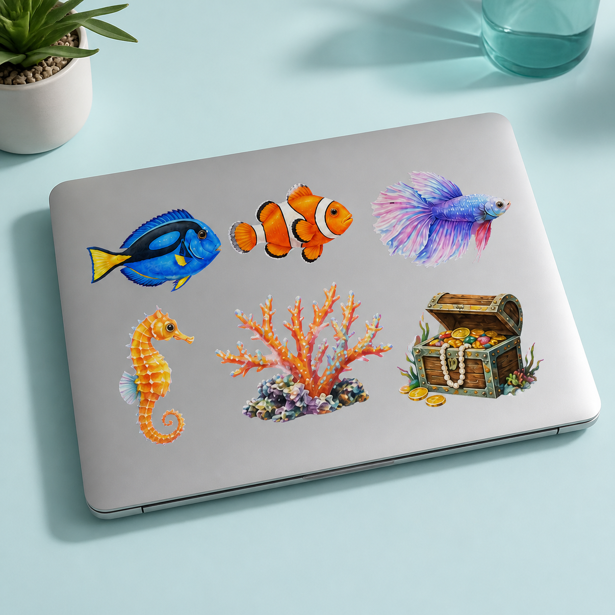 Enchanted Aquarium Cabinet Sticker Pack