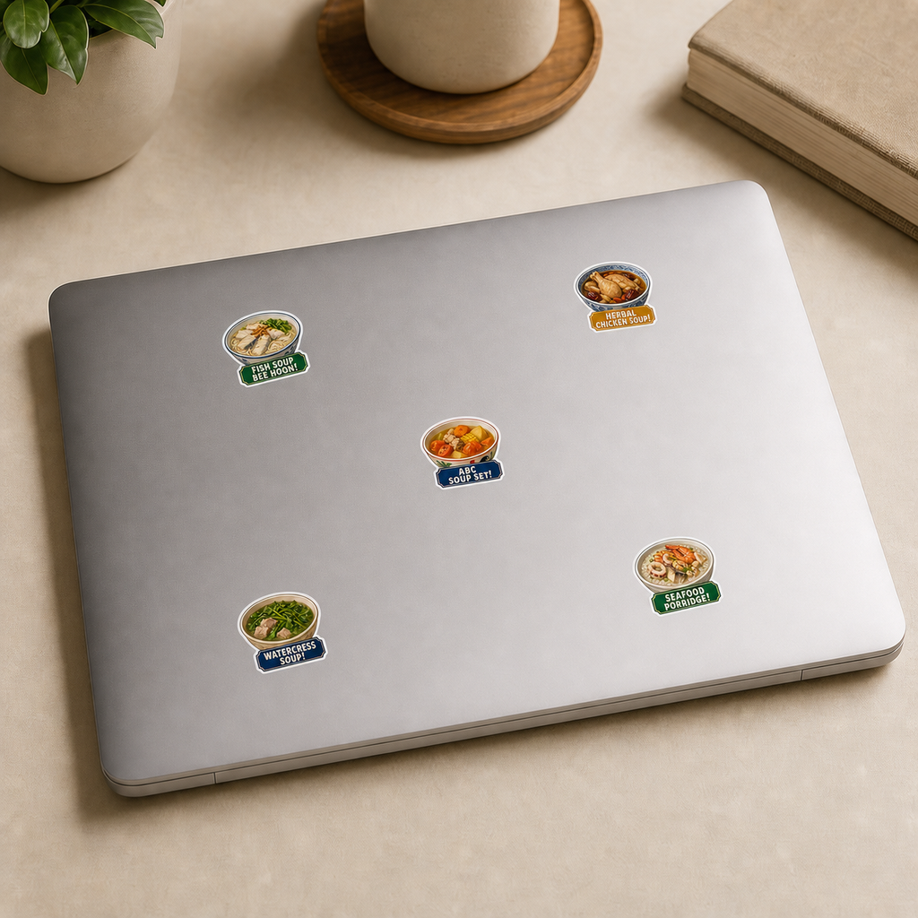 Singapore Soups & Porridge Breakfast Club Sticker Pack