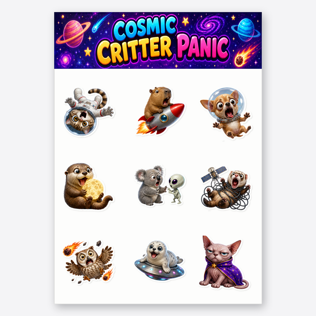 27 designs Animal Meme Waterproof Sticker Pack
