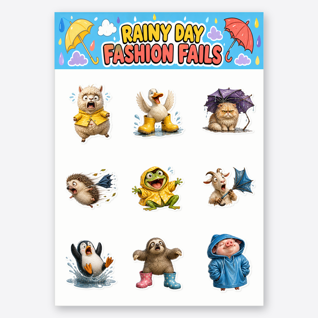 27 designs Animal Meme Waterproof Sticker Pack
