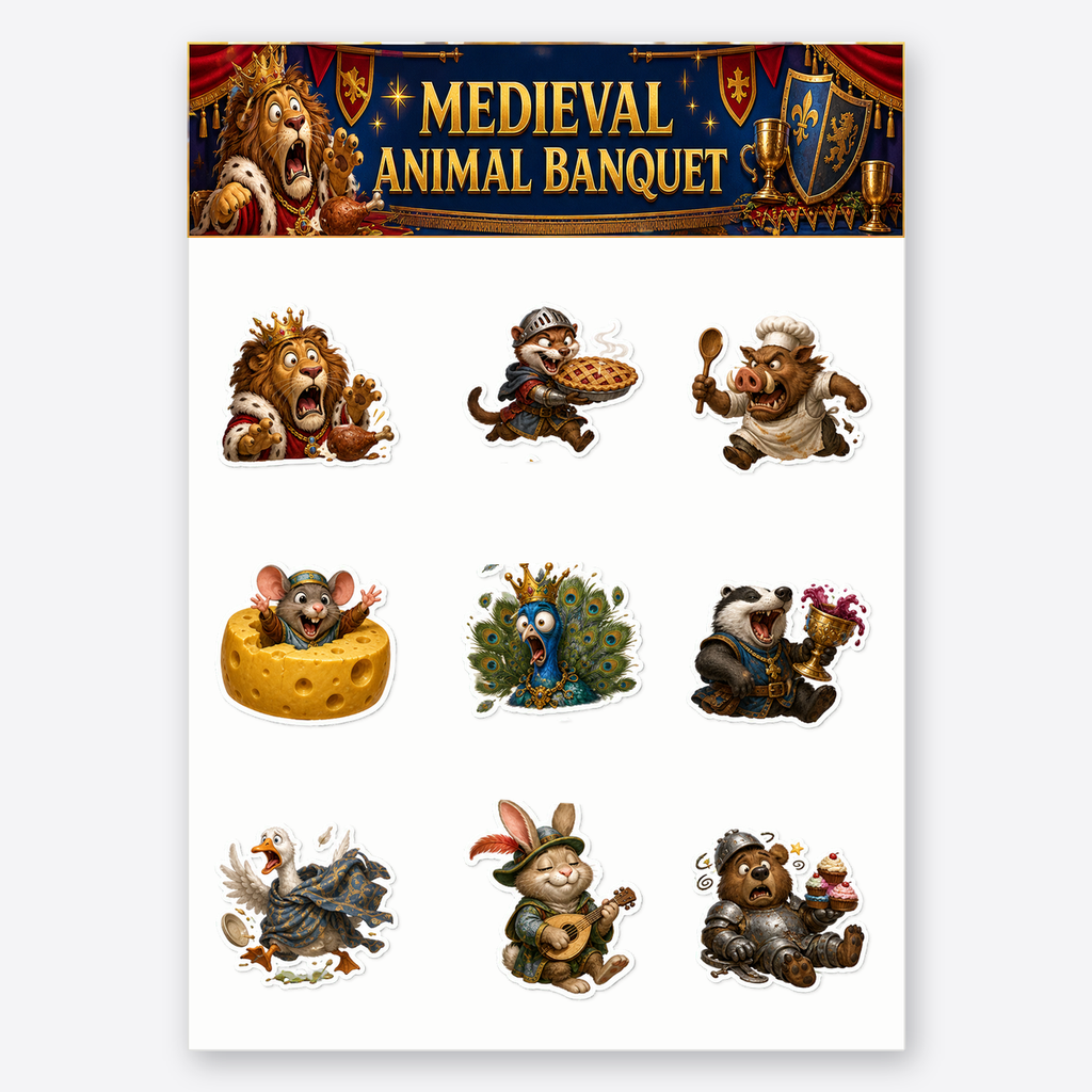 Medieval Animal Banquet Sticker Pack