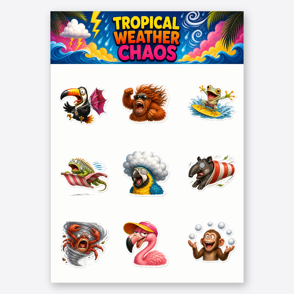 Tropical Weather Chaos Sticker Pack