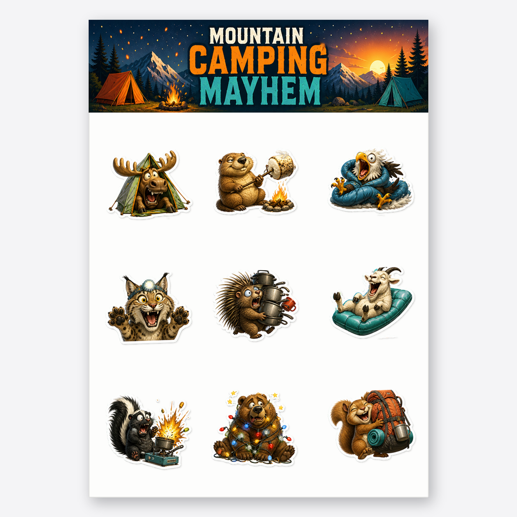 Mountain Camping Mayhem Sticker Pack
