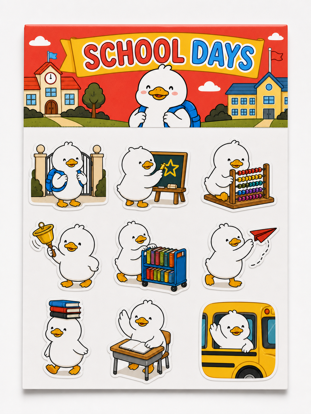 Funny Duck waterproof vinyl sticker pack – 9 designs