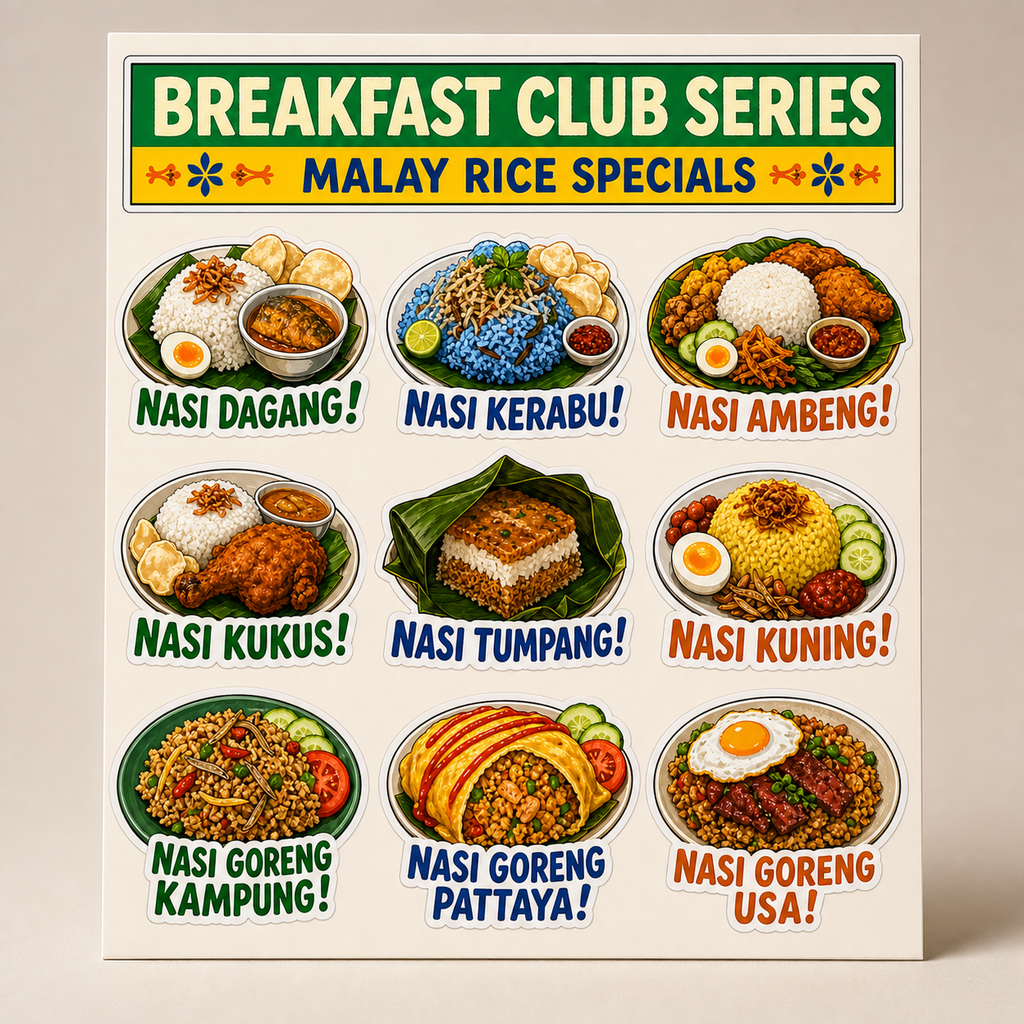 Malay Rice Specials Breakfast Club Sticker Pack