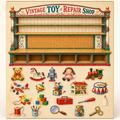 Vintage Toy Repair Shop Sticker Pack