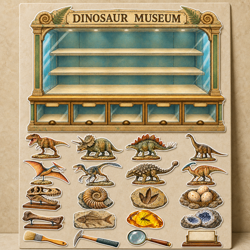 Dinosaur Museum Display Sticker Pack