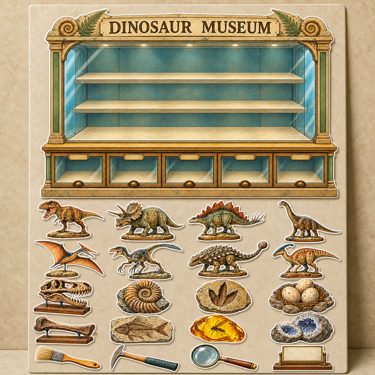 Dinosaur Museum Display Sticker Pack