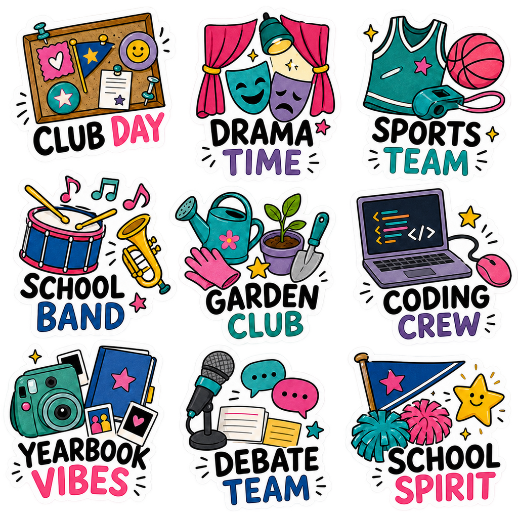 School Life & Study Vibes Sticker Pack