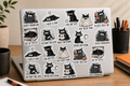 Scruffy Black Cat Sticker Pack
