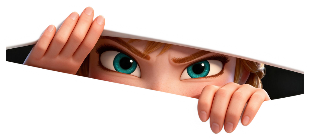 Anna Peeking Sticker