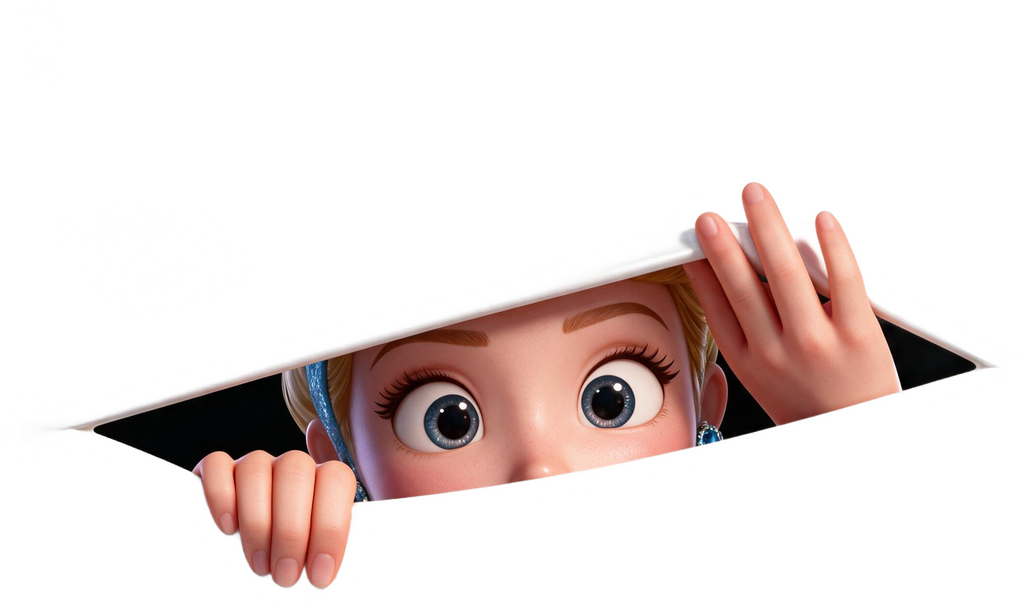 Cinderella Peek Sticker