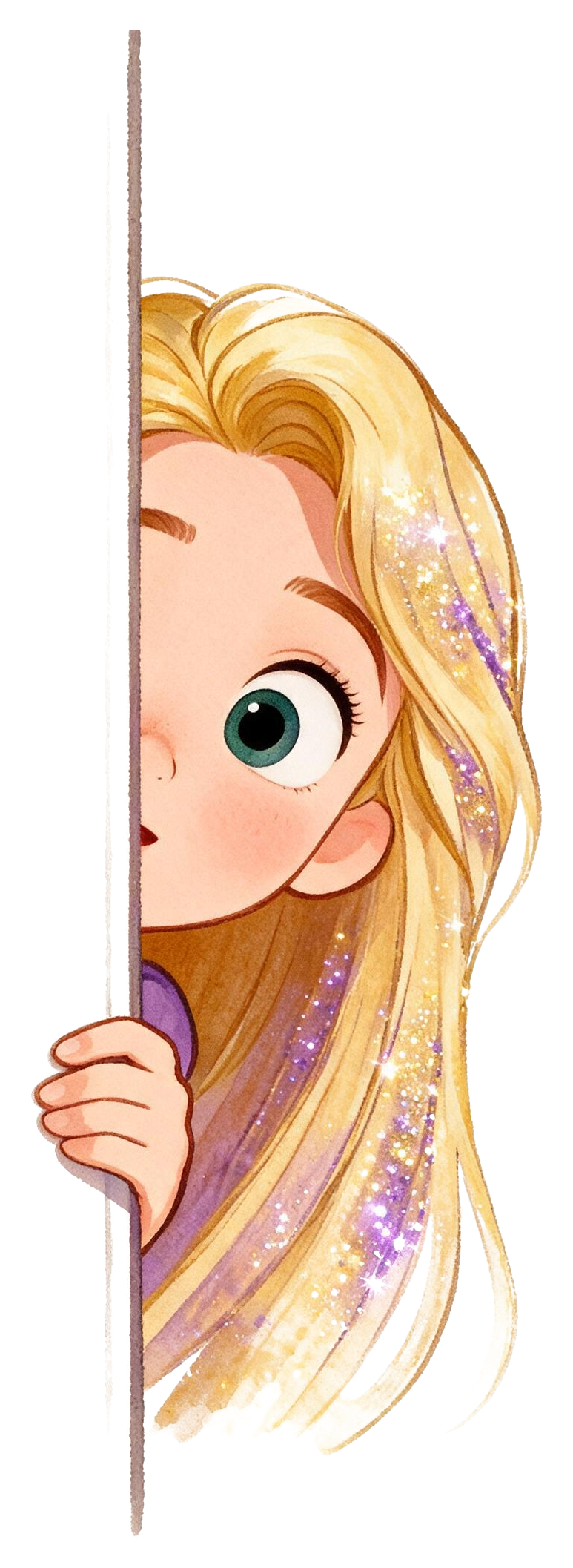 Rapunzel Peeking Sticker