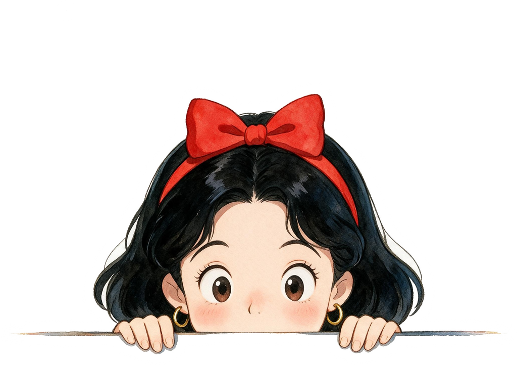 Snow White Peeking Sticker