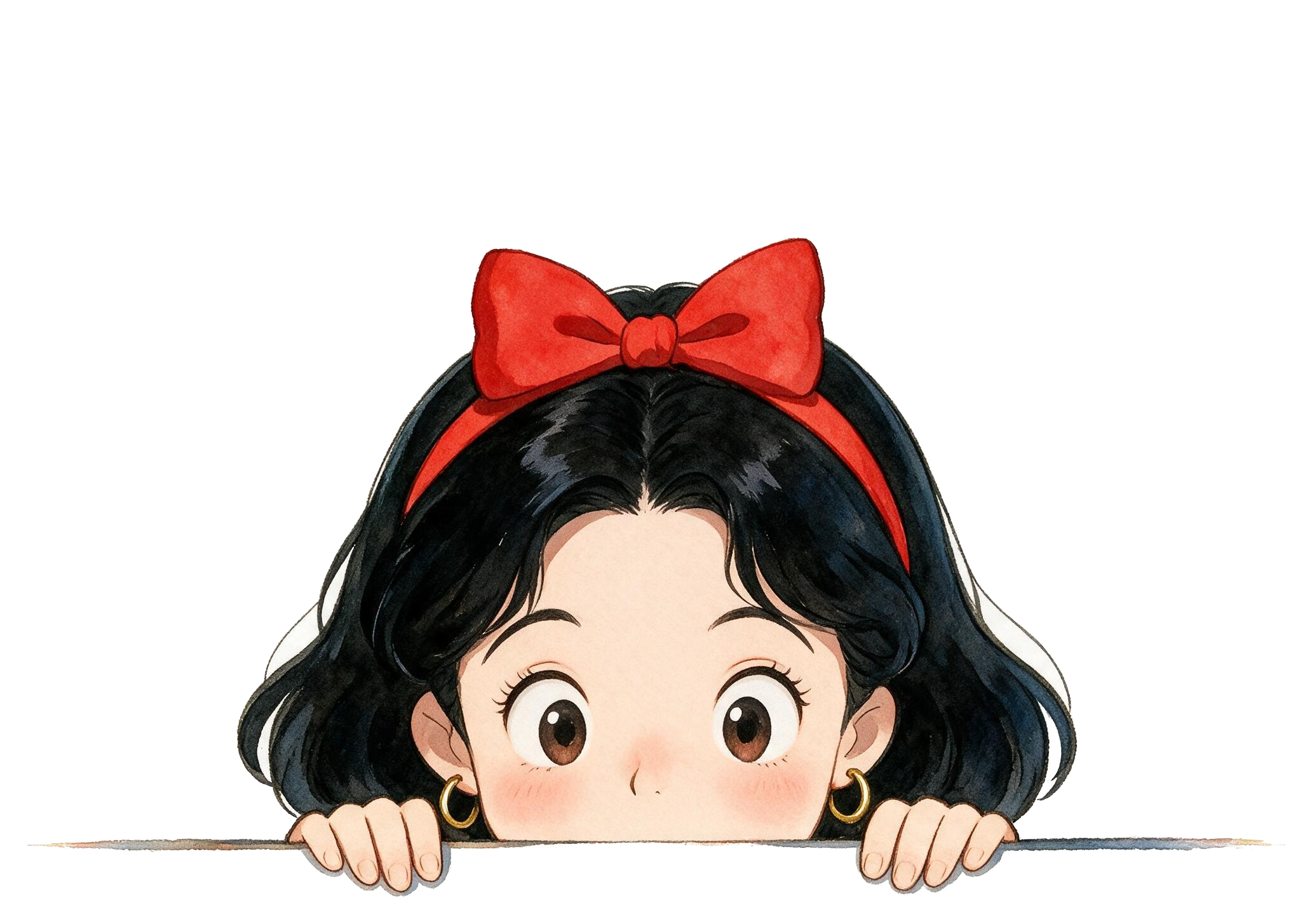 Snow White Peeking Sticker