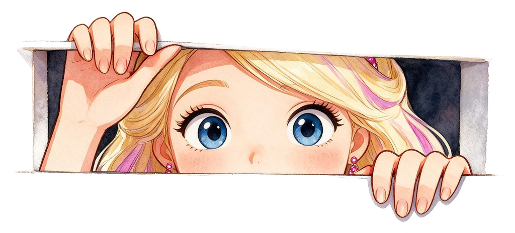 Barbie Peeking Sticker