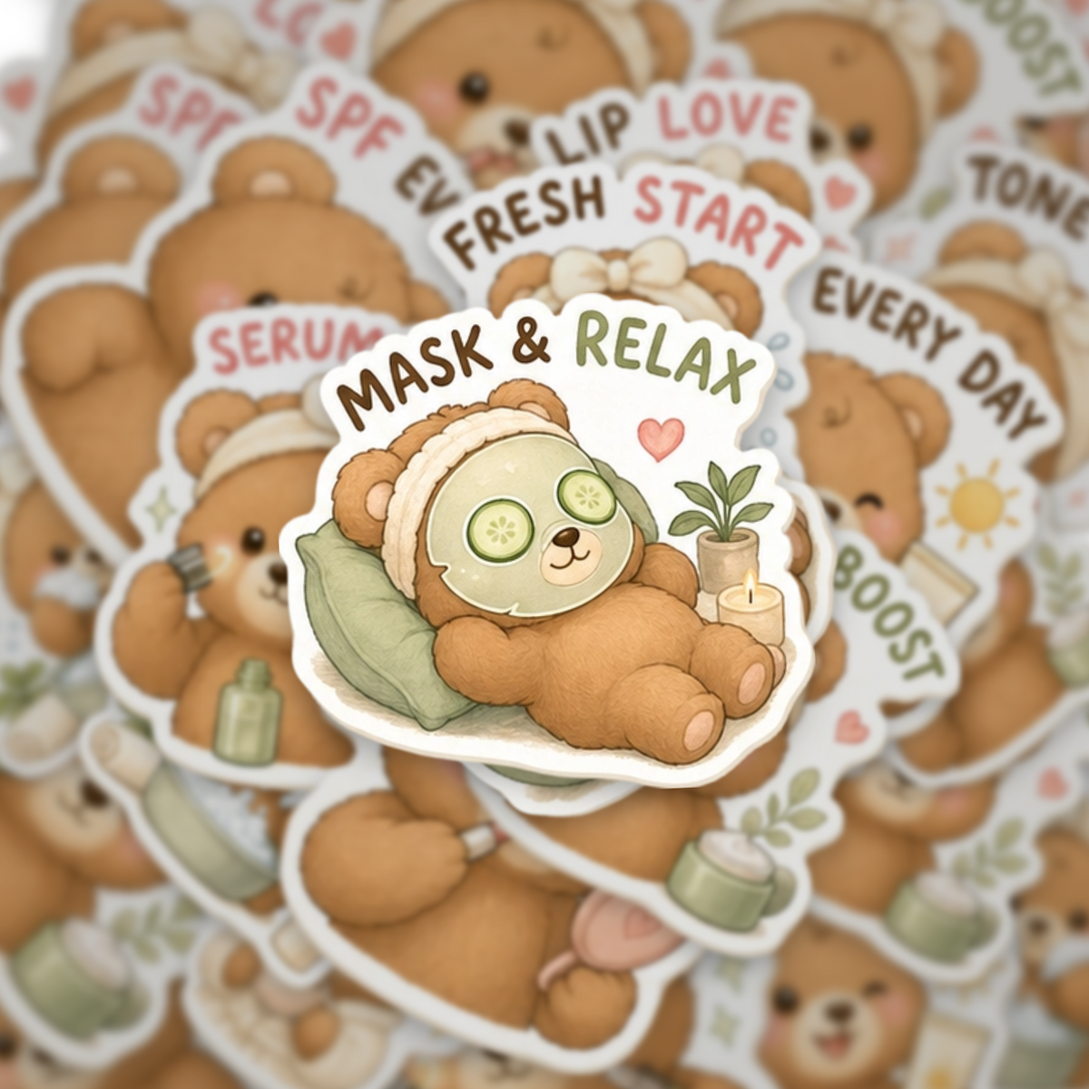 Bear Skincare Sticker Pack