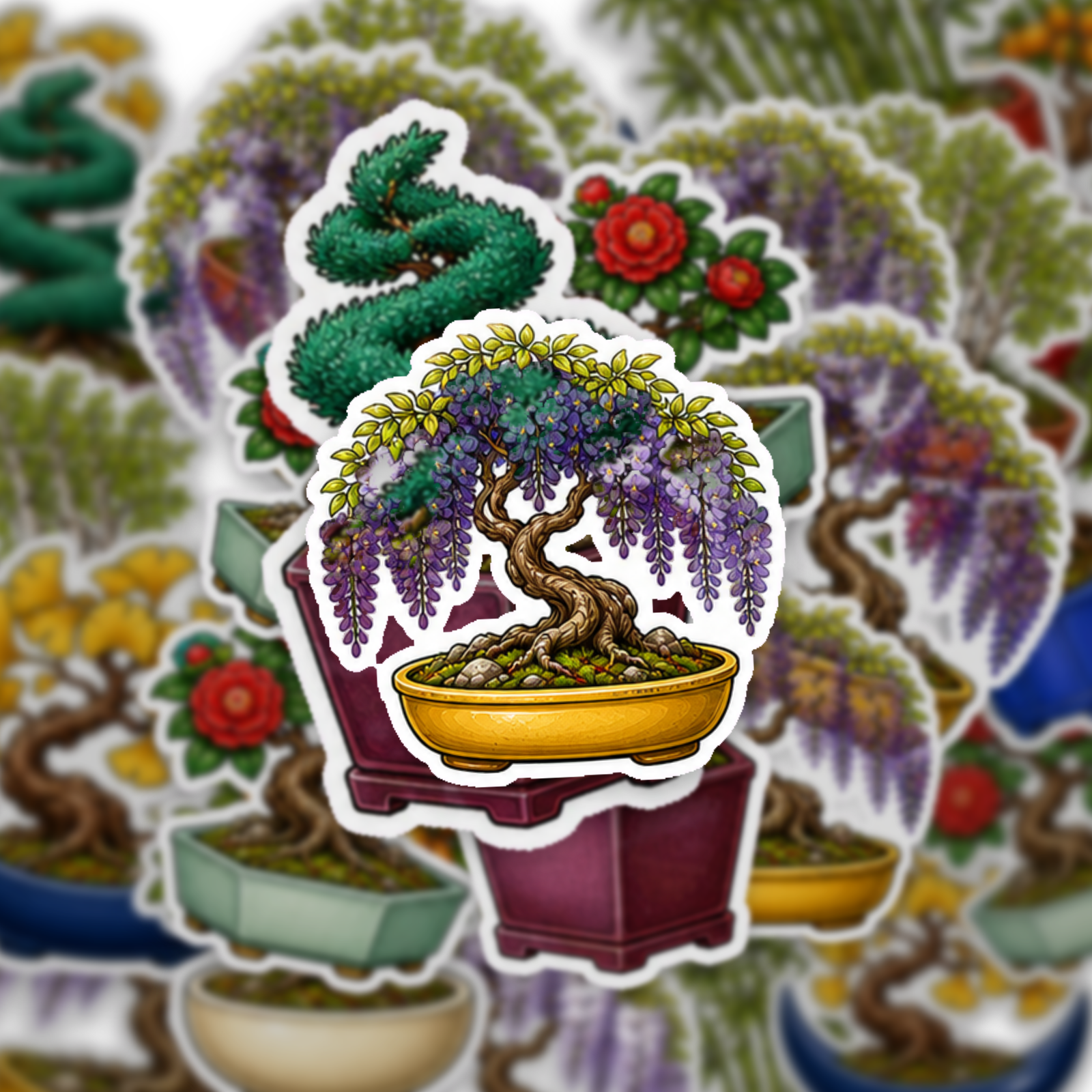 Beautiful Bonsai & Miniature Trees Sticker Pack