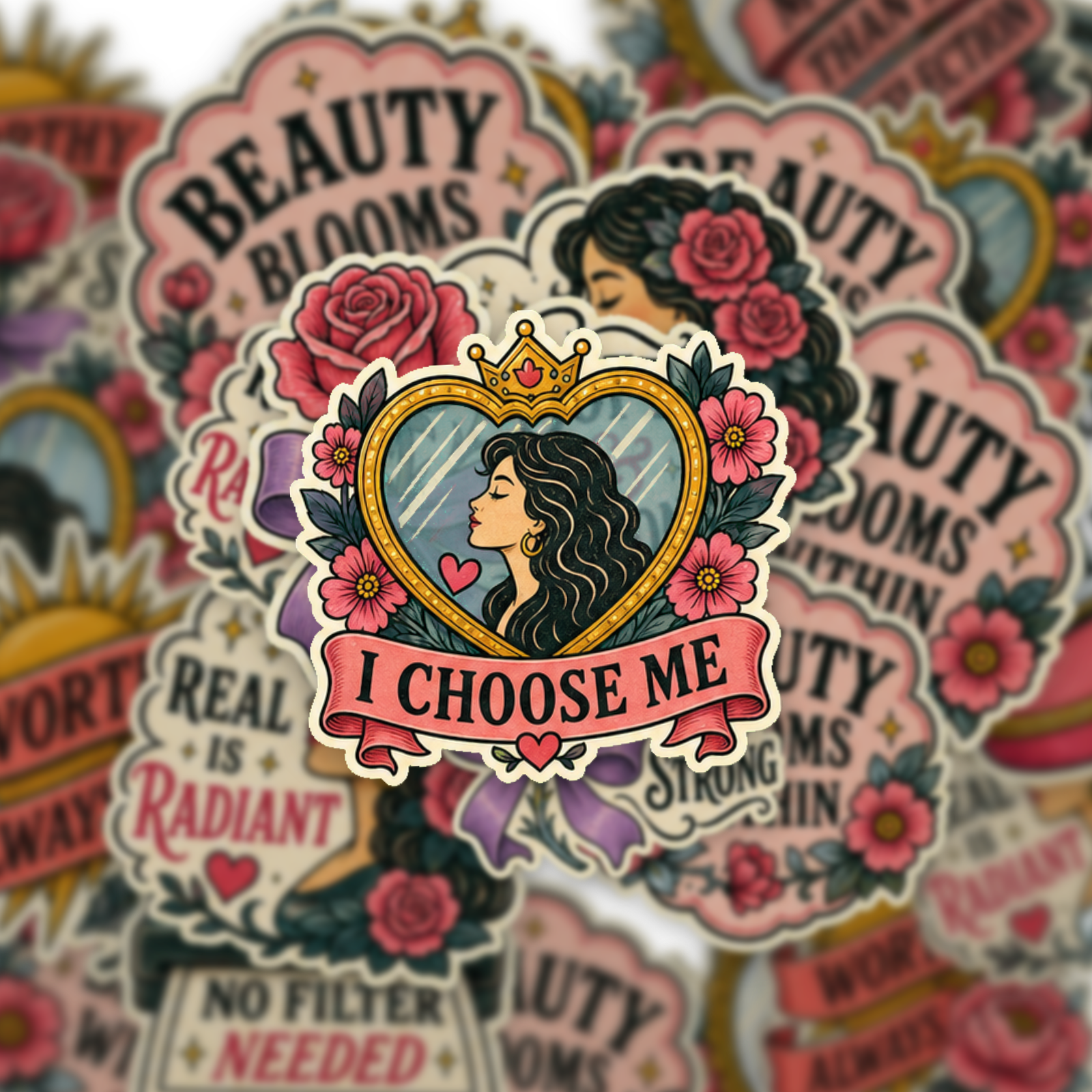 Groovy Self-Love & Positive Vibes Sticker Pack