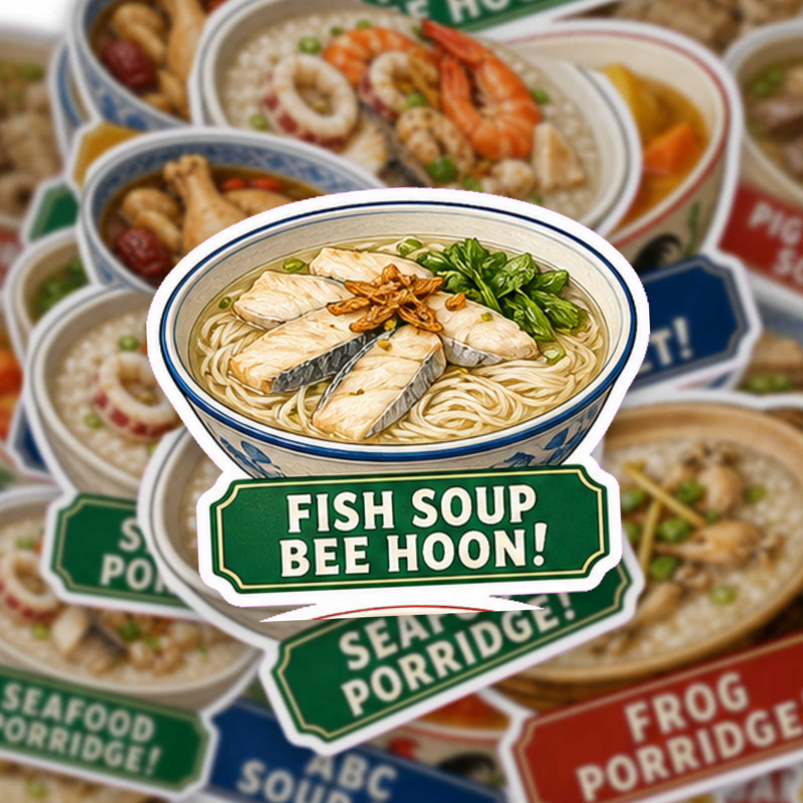 Singapore Soups & Porridge Breakfast Club Sticker Pack
