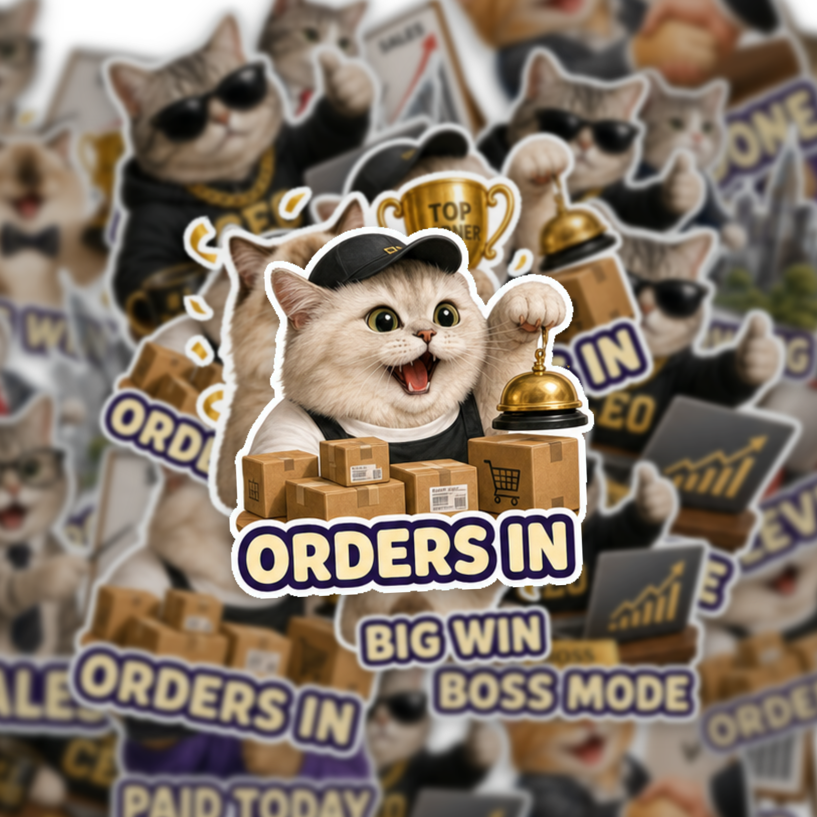 Lucky Cat Wealth & Success Sticker Pack