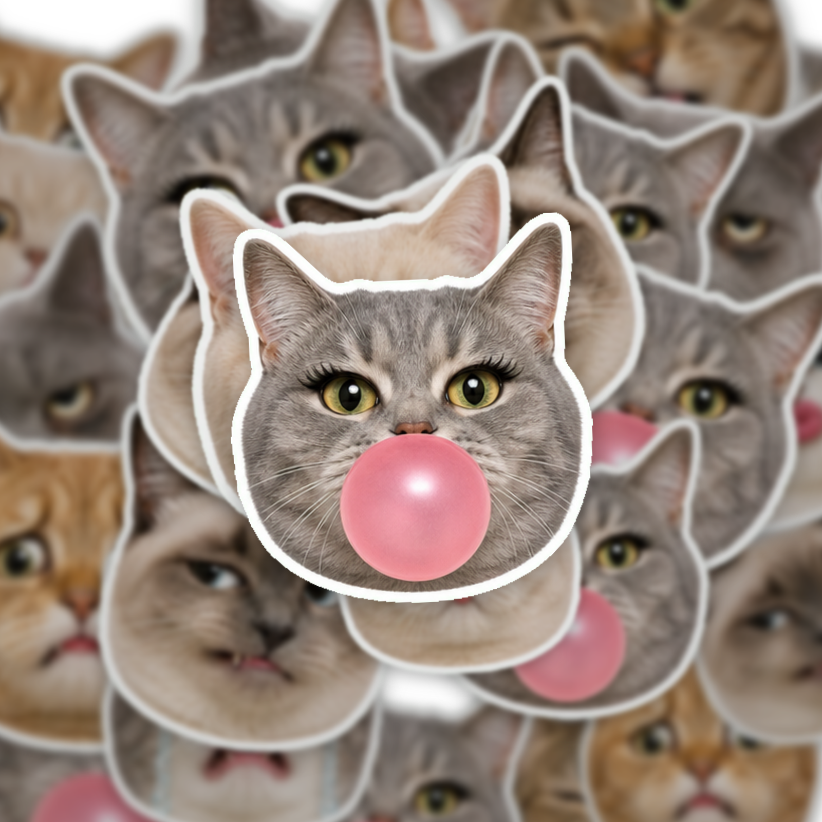 Sassy Cat Faces Sticker Pack