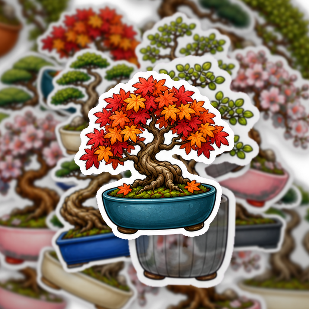 Beautiful Bonsai & Miniature Trees Sticker Pack
