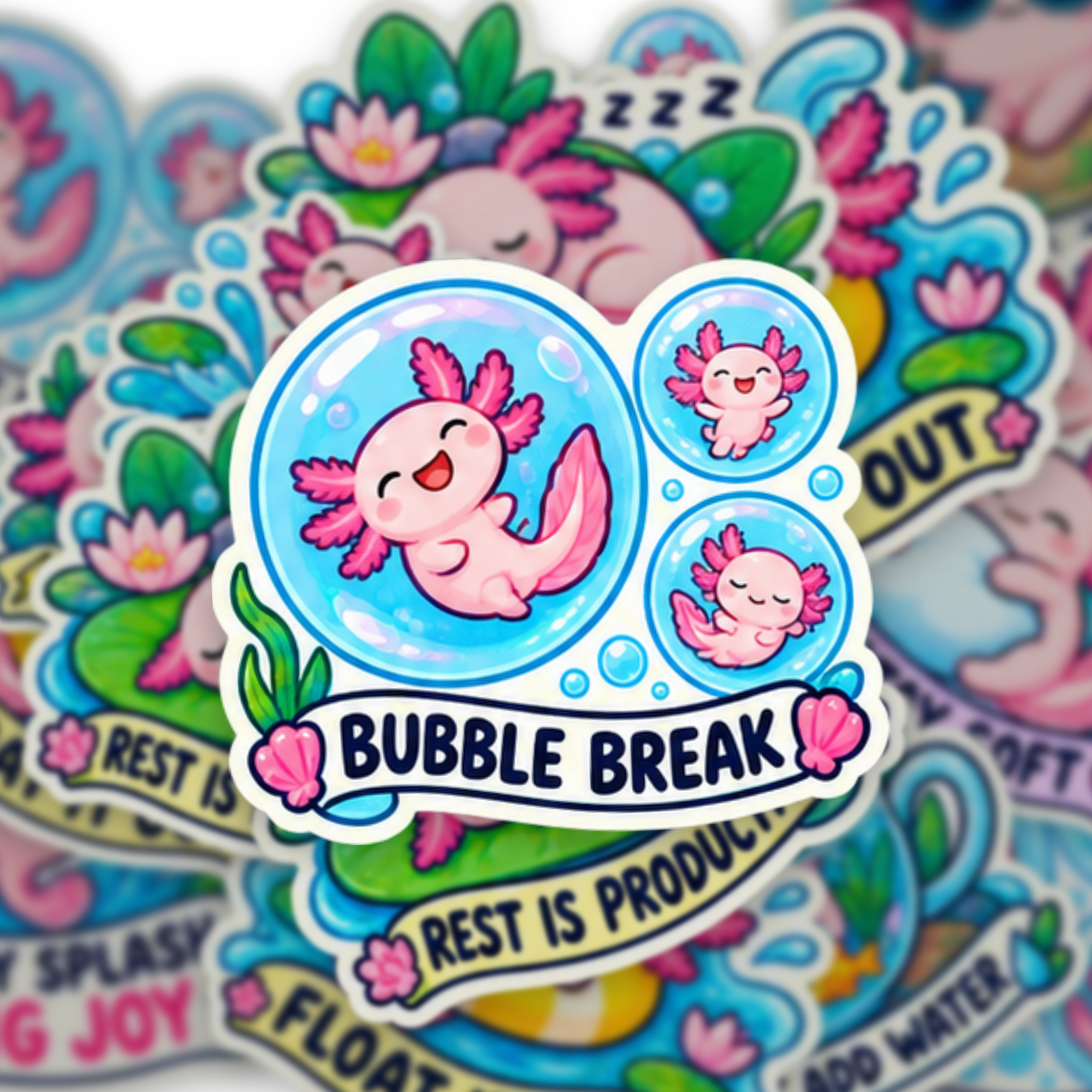 Axolotl Recharge Club Sticker Pack