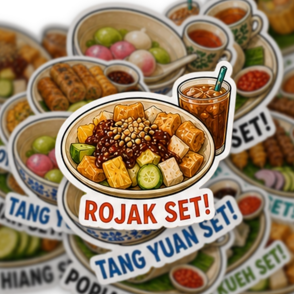 Singapore Food Waterproof Sticker Pack
