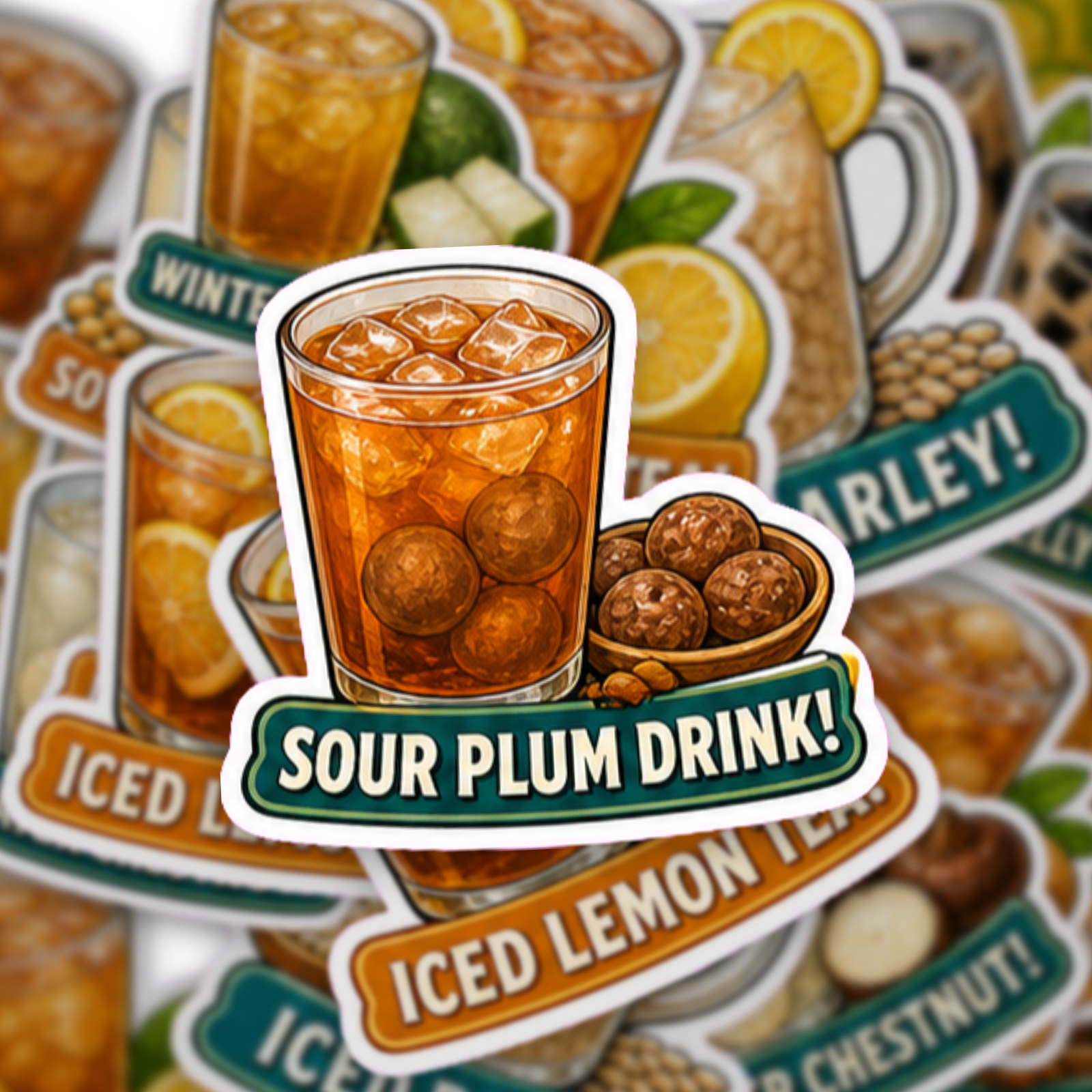 Kopitiam Cold Drinks Breakfast Club Sticker Pack