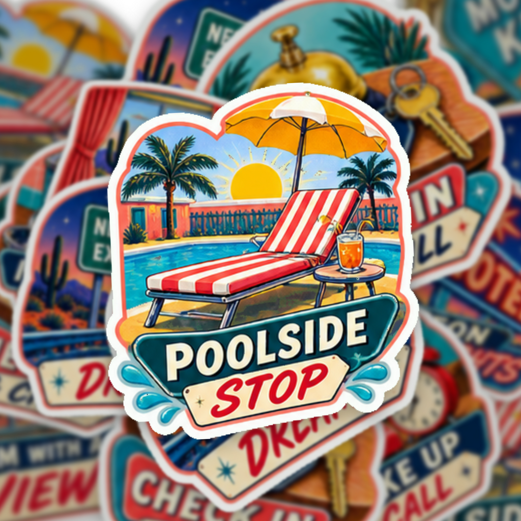 Retro Motel Road Trip Sticker Pack