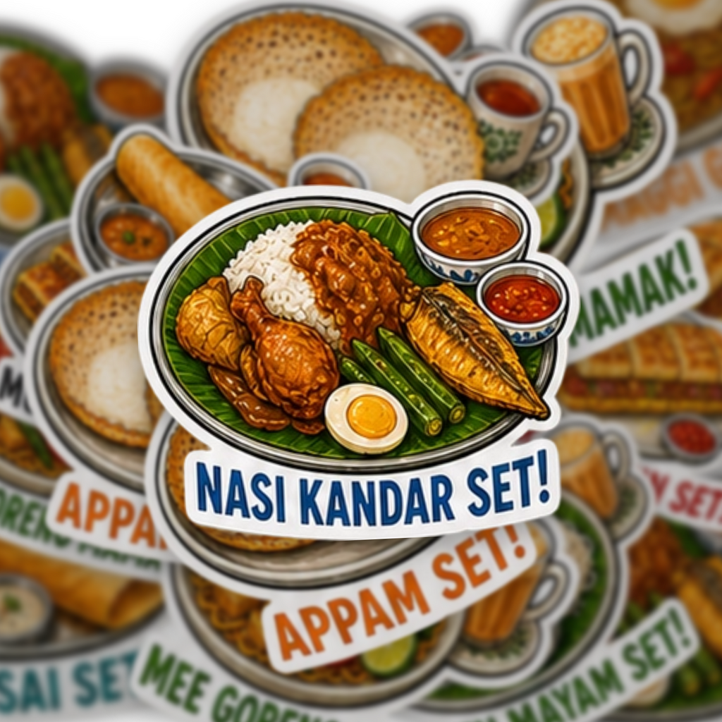 Singapore Food Waterproof Sticker Pack