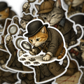 Whisker & Watson Detective Cats Sticker Pack