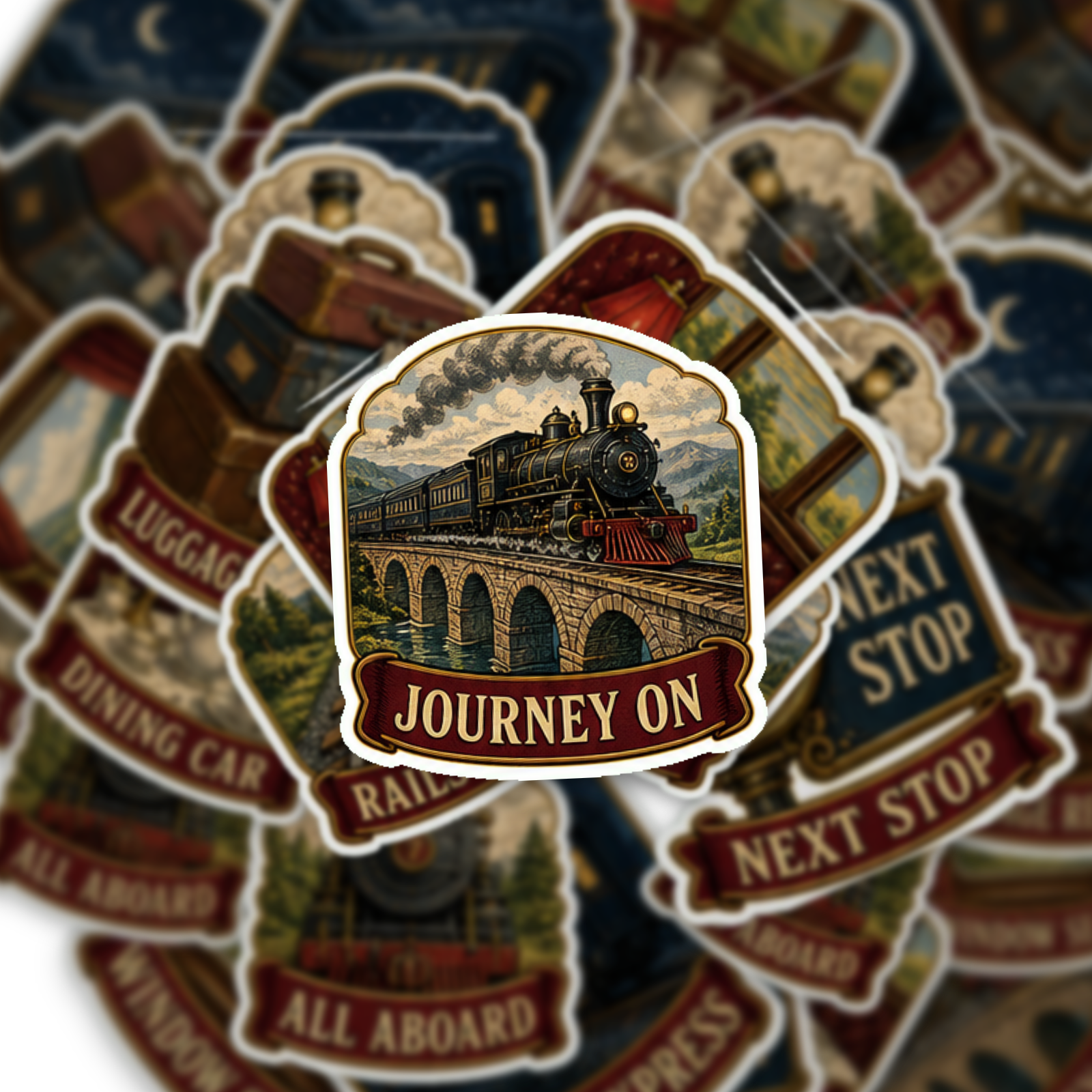 Vintage Train Journey Sticker Pack