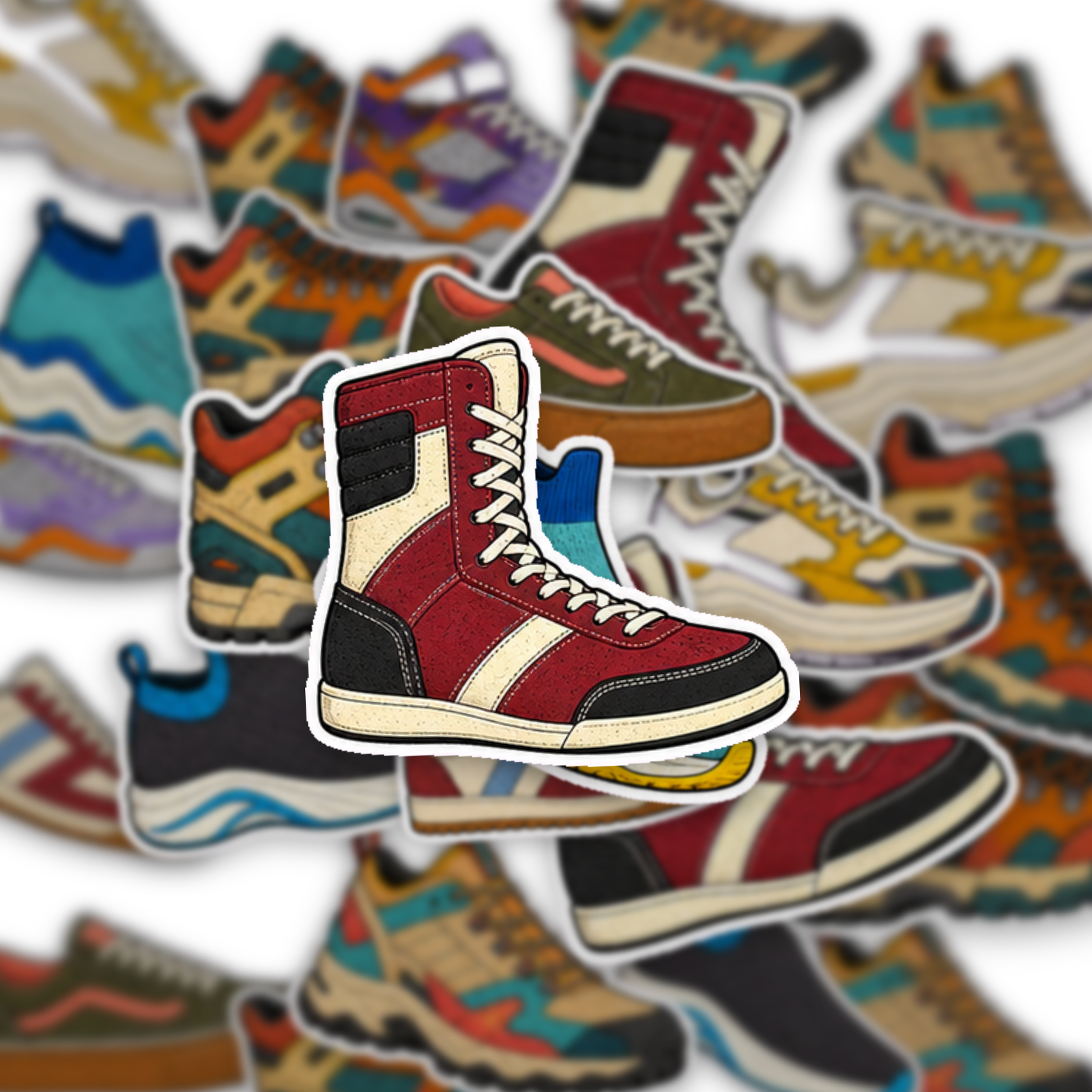Playful Sneaker Style Stickers Pack