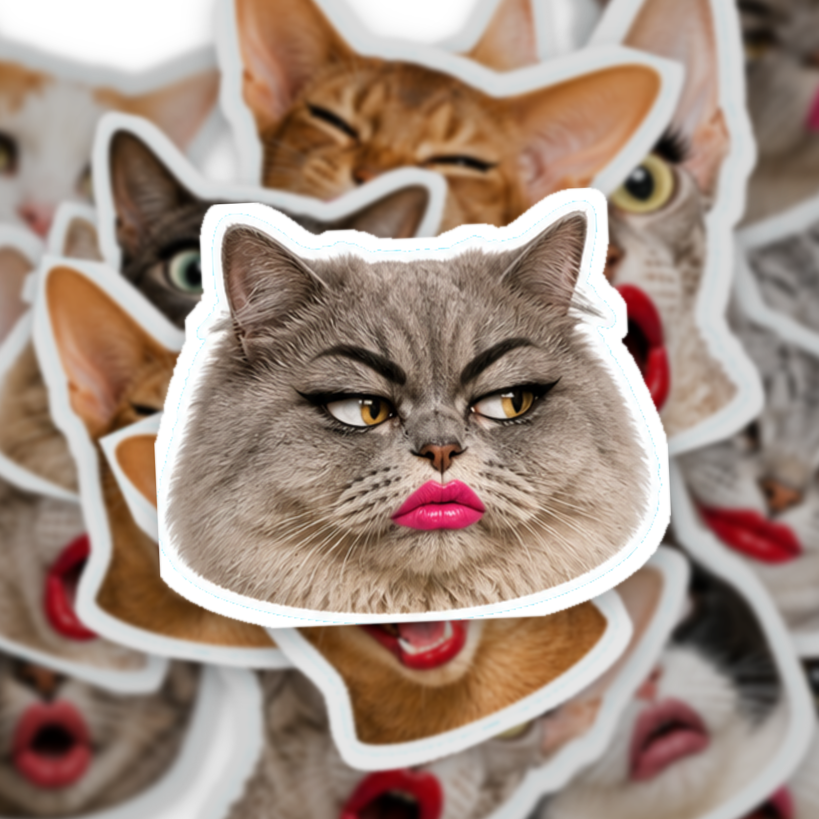Exaggerated Cat Faces