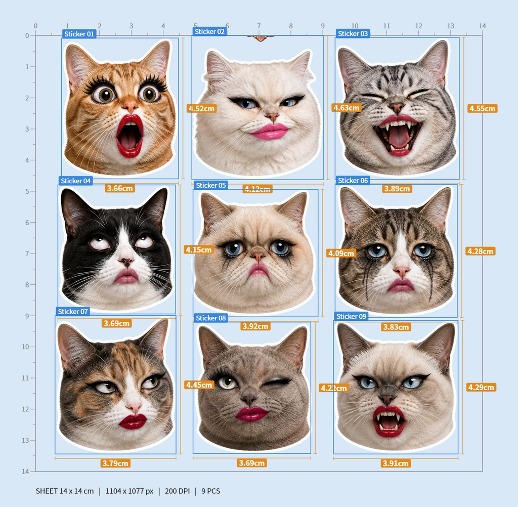 Meow Drama Club Cat Sticker Pack