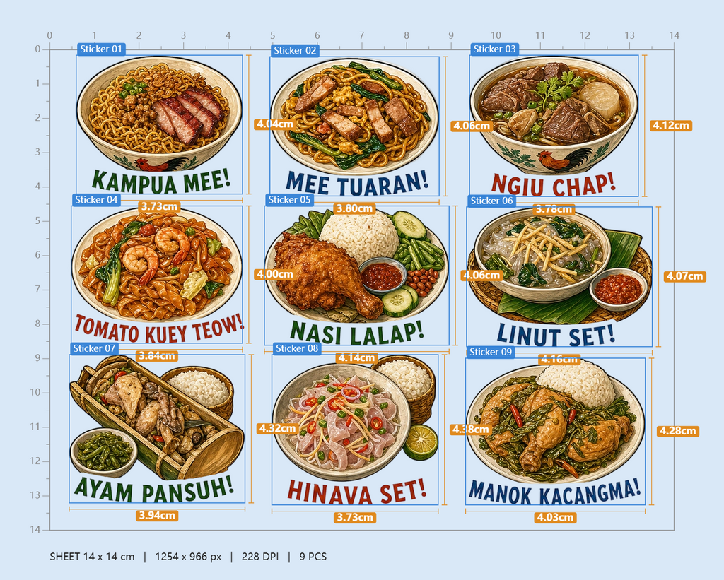 SG Borneo Morning Breakfast Stickers