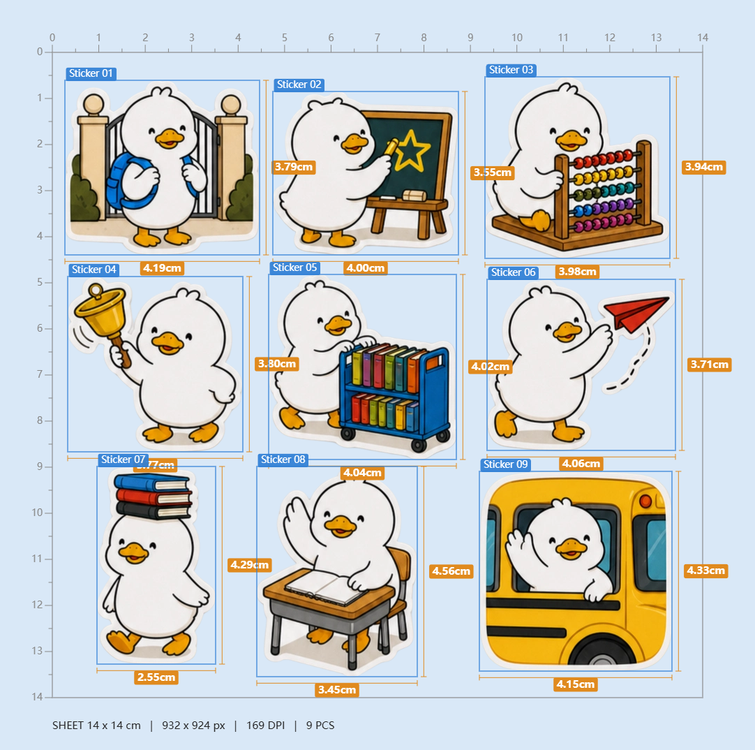 Playful Duck Waterproof Sticker Pack