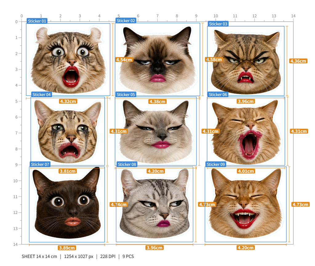 Exaggerated Cat Faces
