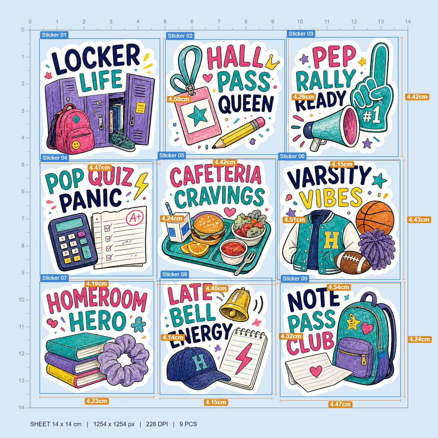 School Life & Study Vibes Sticker Pack