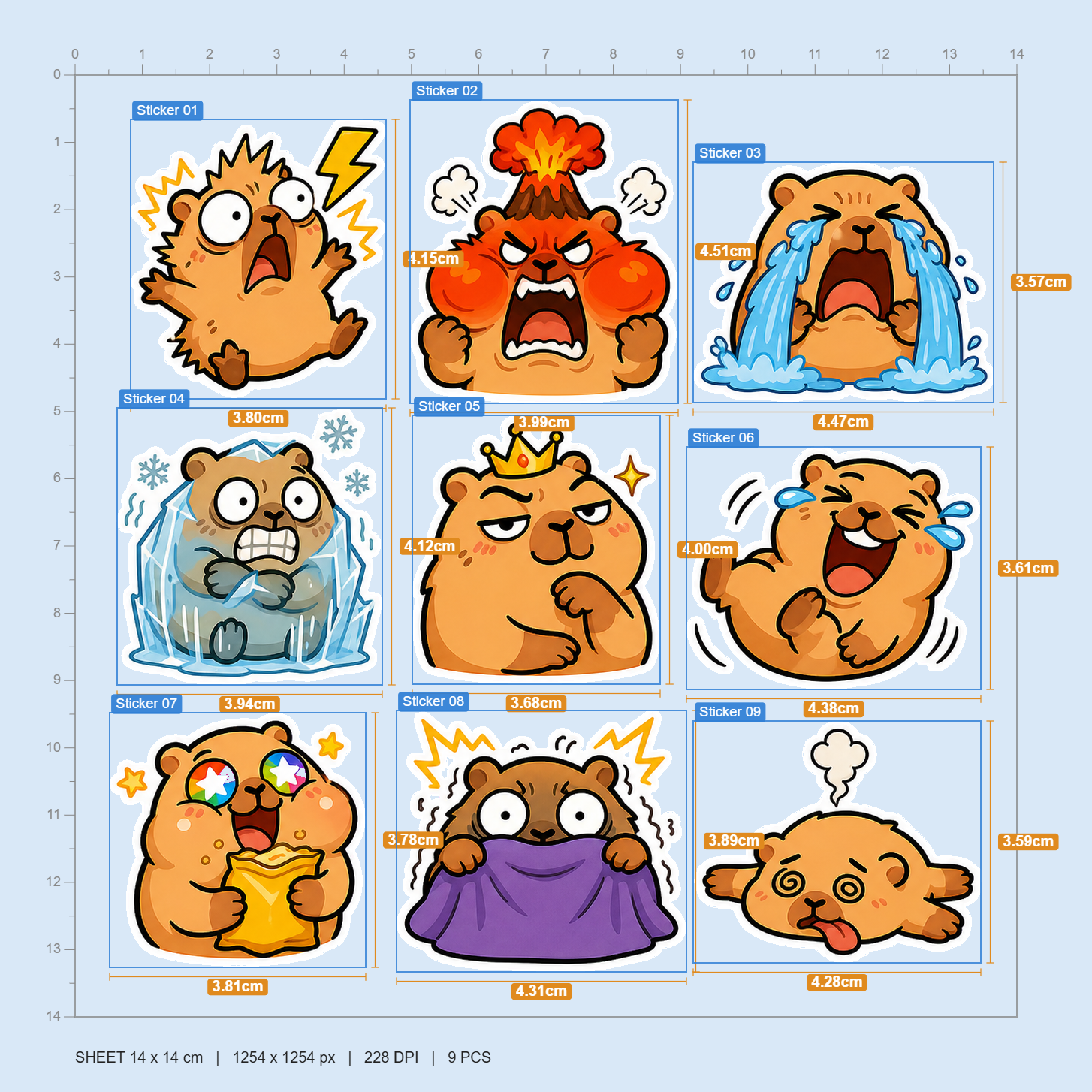 Capybara Mood & Everyday Chaos Sticker Pack