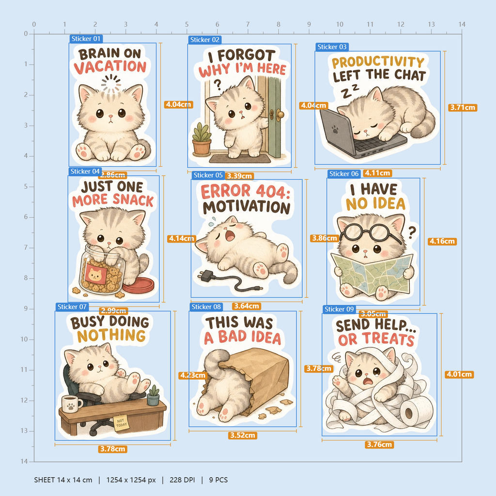 Cat Daily Life Sticker Pack