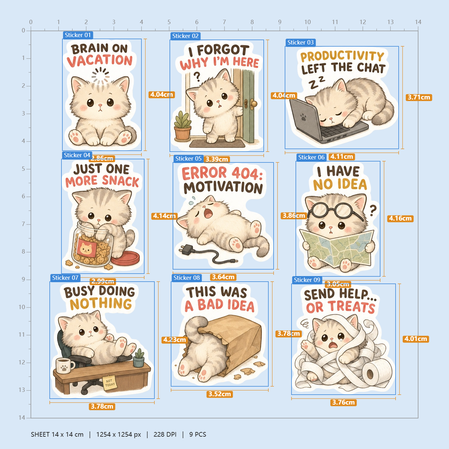 Cat Daily Life Sticker Pack