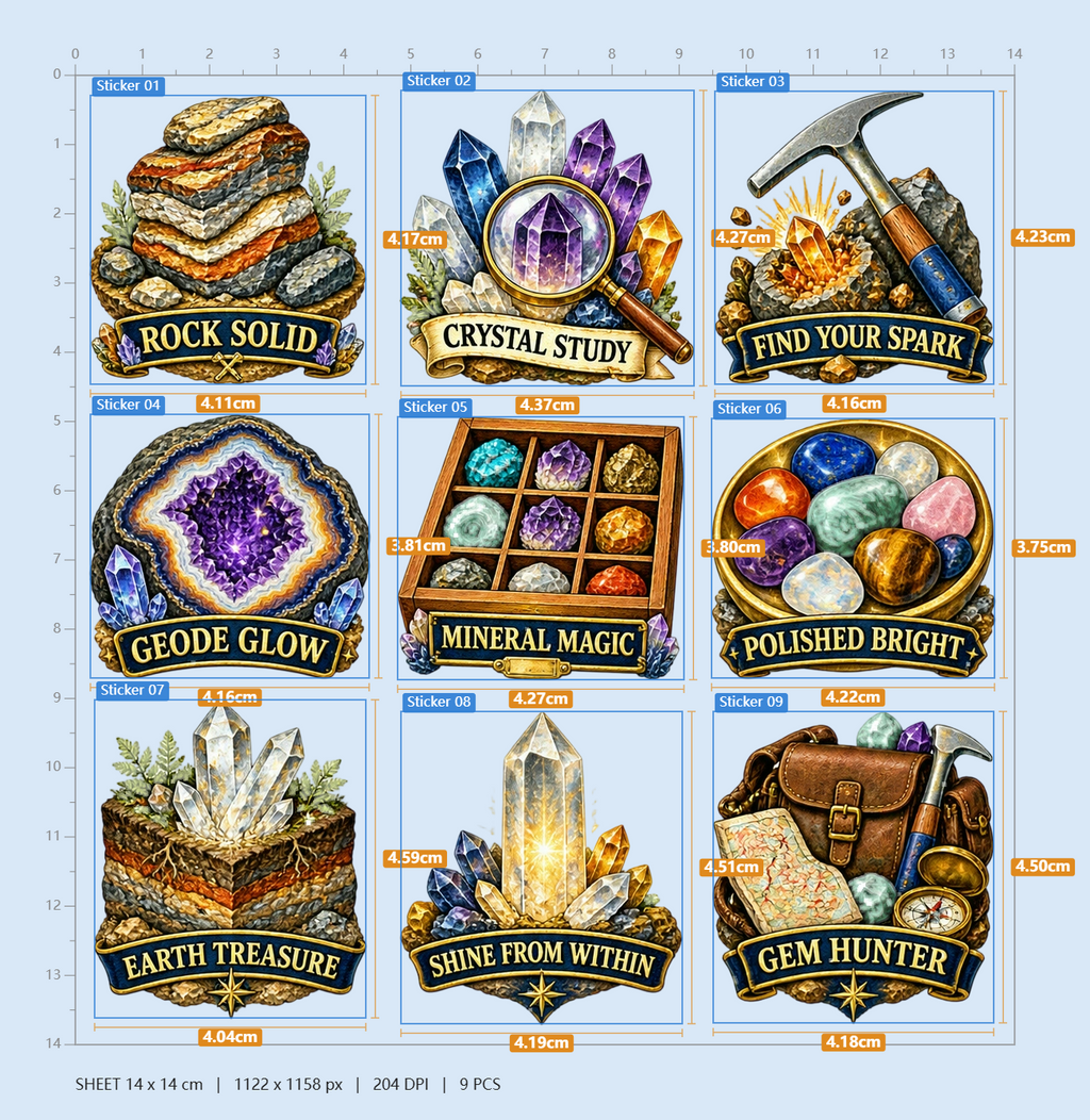 Mineral & Gem Lab Sticker Pack